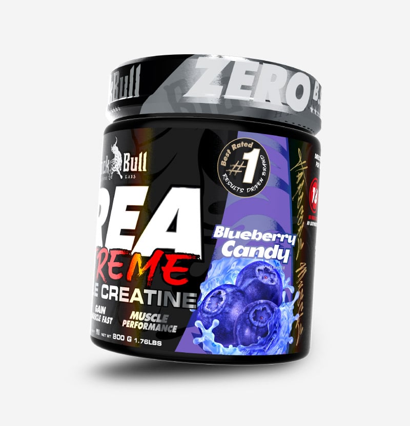 CREA EXTREME Blueberry Candy is high in creatine and carbohydrates, a creatine transport formula with three goals, to gain muscle fast, increase strength gains and maximise muscle performance. The hardest worker in the gym, prepare to break all personal records in the gym, day after day, rep after rep