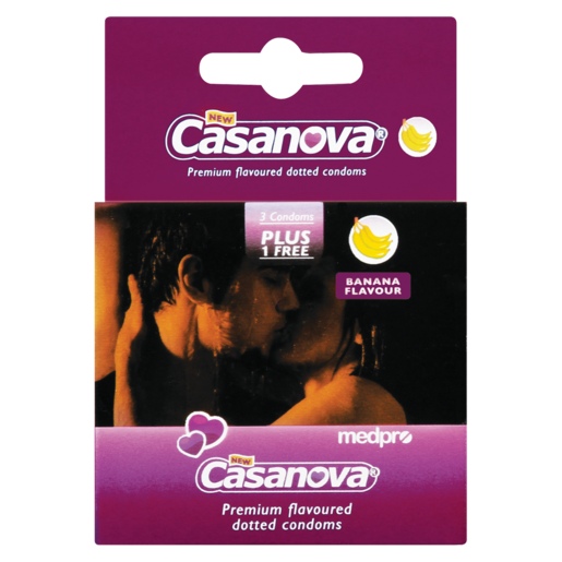 Casanova Condoms  Banana 4's Banana Flavoured Condoms offers maximum pleasure and playtime.