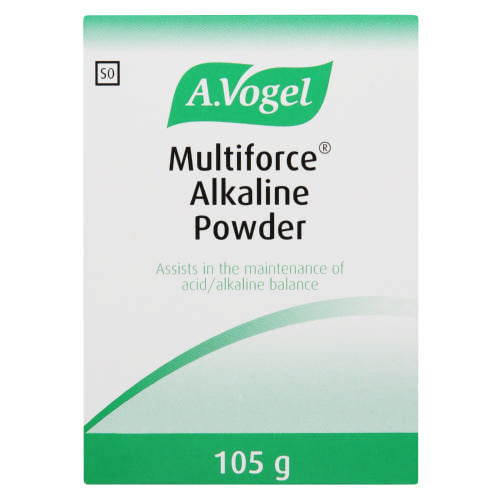 A.Vogel Multiforce Alkaline Powder 105g organic ingredients to help maintain acidity and alkaline levels in the body. It contains organic plant calcium and natural Vitamin C