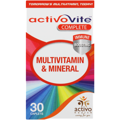 ActivoVite Complete Multivitamin & Mineral 30 Caplets provides you with a nutritious supply of multivitamins and minerals and also offers a healthy boost to the immune system.