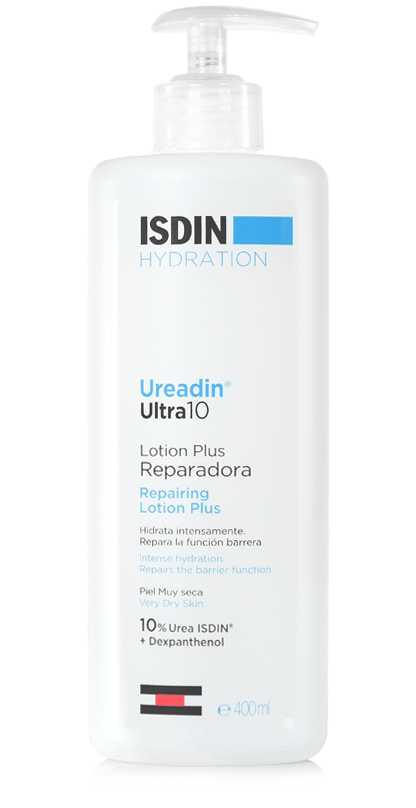 ISDIN Ureadin Ultra 10 Lotion plus 400ml Intense hydration Repairs the barrier function.