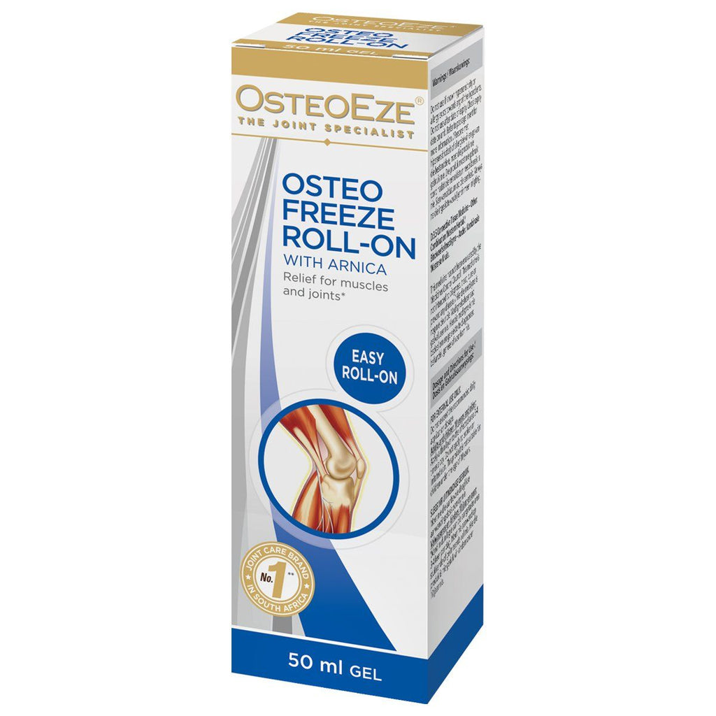 OsteoEze Osteofreeze Roll-On 50ml handy roll-on application with active ingredients that can offer cool relief for aches, swelling, muscle spasms and stiffness.