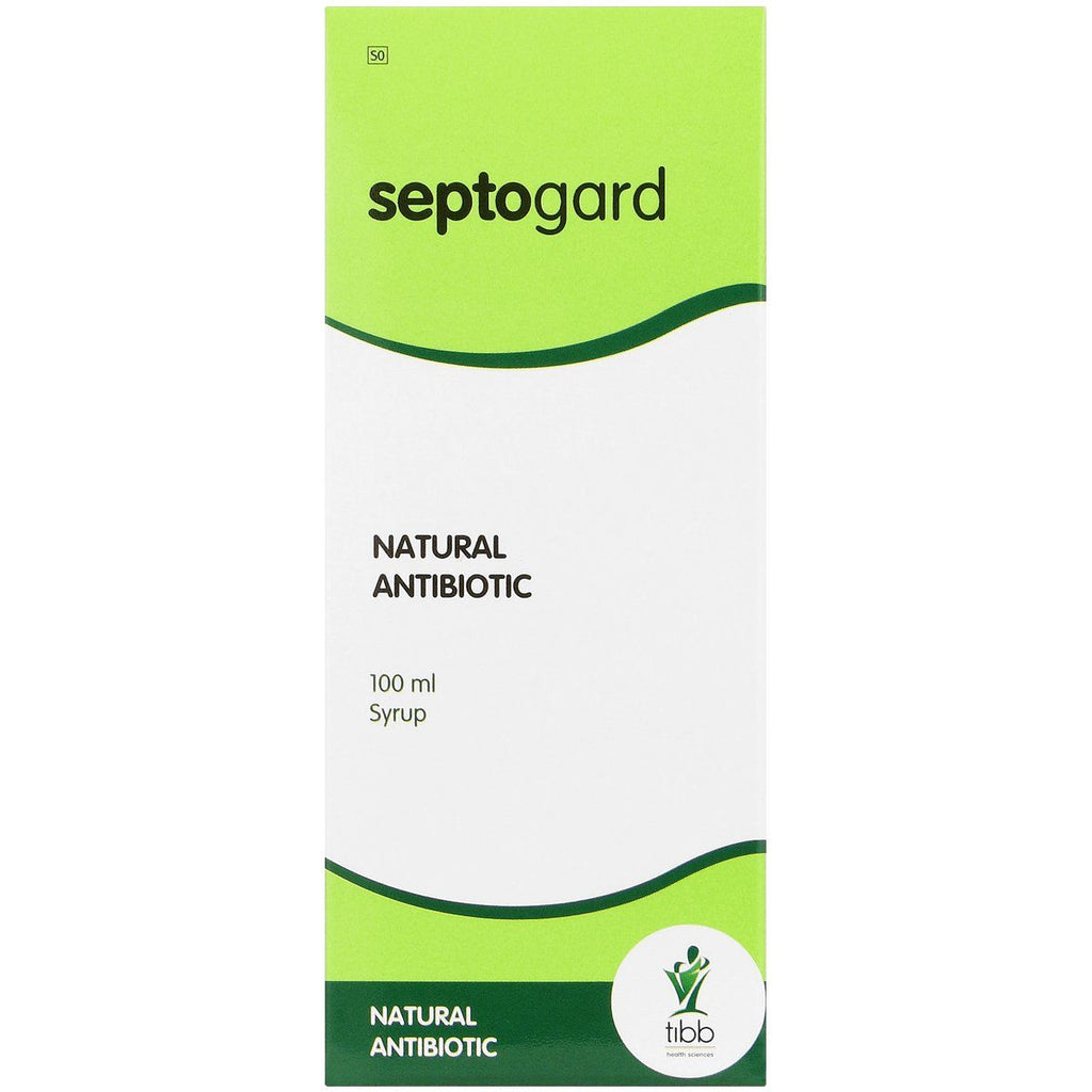 Tibb Septoguard Syrup 100ml Used for Upper respiratory tract infections, lower respiratory tract infections, ear, nose, and throat infections, urinary tract infections, sore throat, cough relief as well as resistance to antibiotic therapy, skin and soft tissue infections, and inflammation and allergic disorders of the upper respiratory tract.