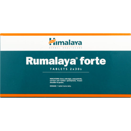 Himalaya Rumalaya Forte 60 Tablets is a potent anti-inflammatory and analgesic, indicated for conditions such as gout, arthralgia, osteoarthritis, cervical and lumber spondylosis, frozen shoulder and sprains.