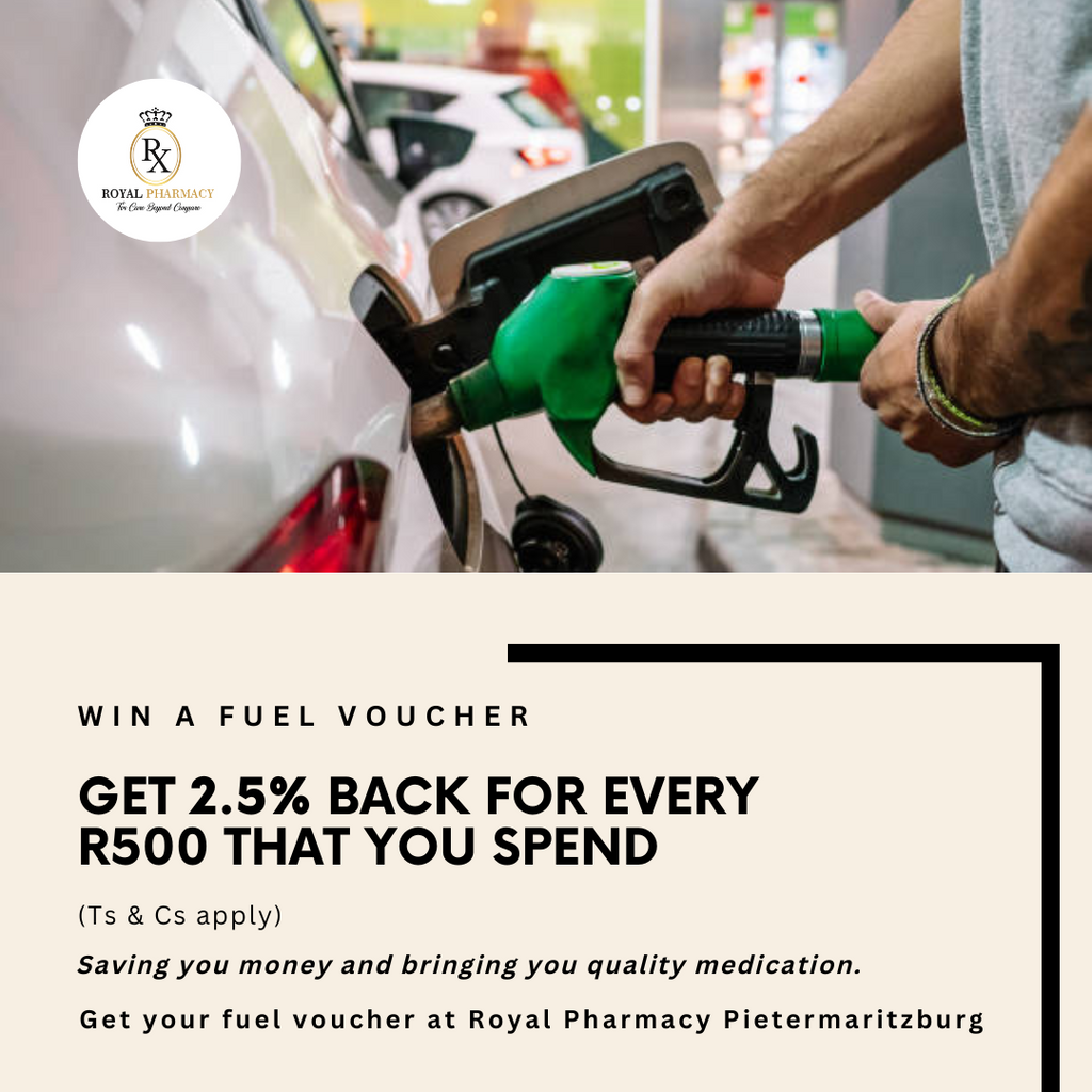 Get your fuel voucher at Royal Pharmacy Pietermaritzburg - Uthola okuningi nathi