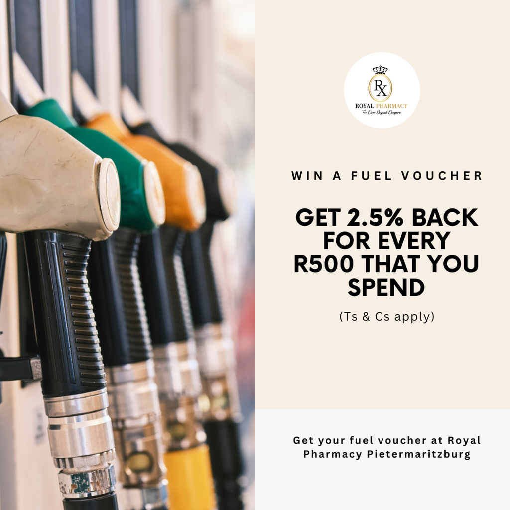 Get your fuel voucher at Royal Pharmacy Pietermaritzburg