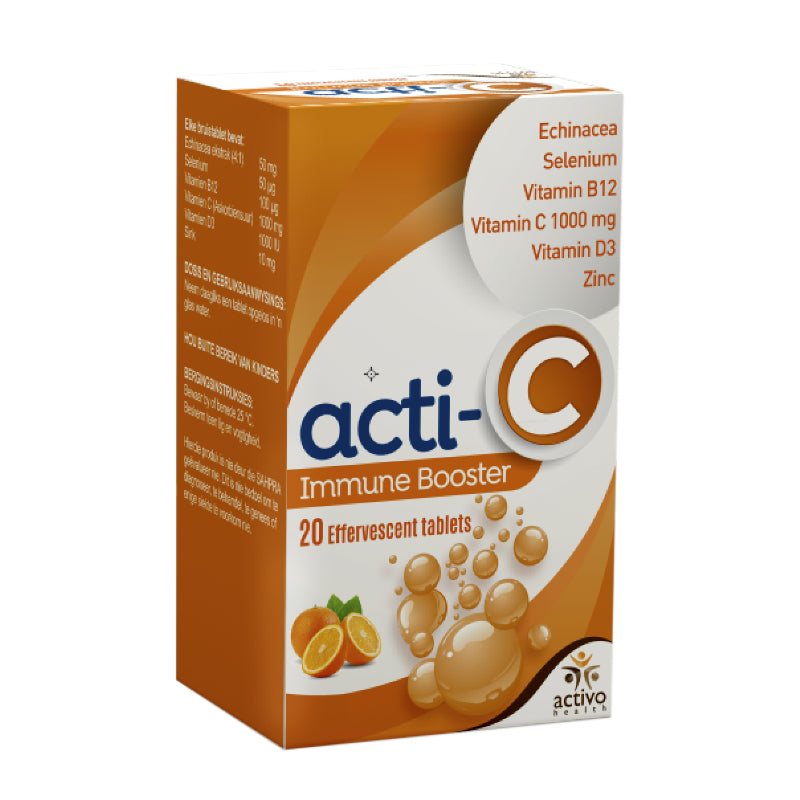 Acti-C Immune Booster Orange 20s Assists in the support of the immune system, helping the body to fight infections such as the cold and flu.
