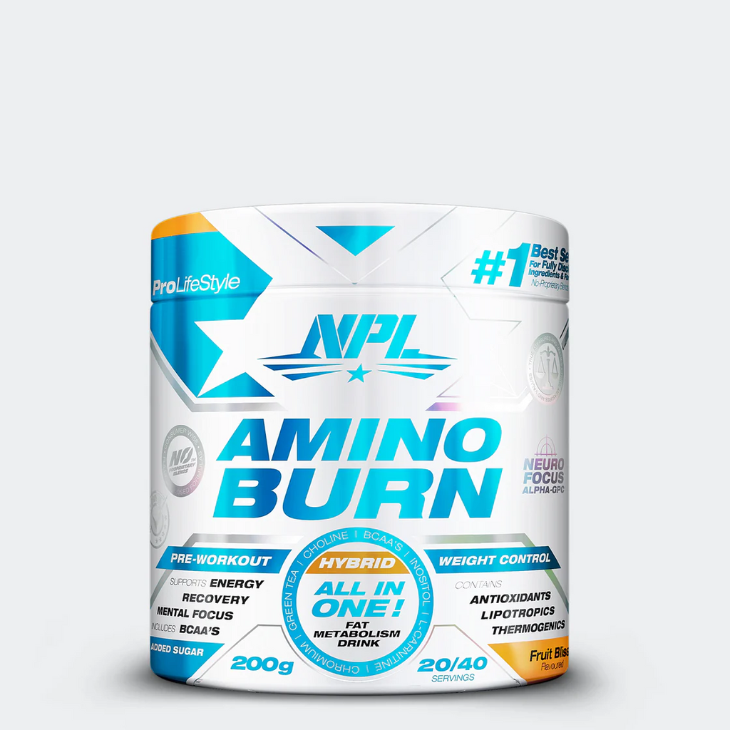 Amino Burn Fruit Bliss 200g is a great tasting, amino acid drink designed to increase energy, improve recovery and promote fat burning. It can be used anytime throughout the day to boost mental focus and enhance metabolic function. Amino Burn supplies a steady flow of energy throughout the day without the "crash" experienced by conventional pre-workouts.