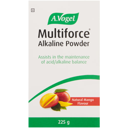A Vogel Multiforce Alkaline Powder 225g with natural mango flavour is a naturally cleansing and alkalising homeopathic medicine.