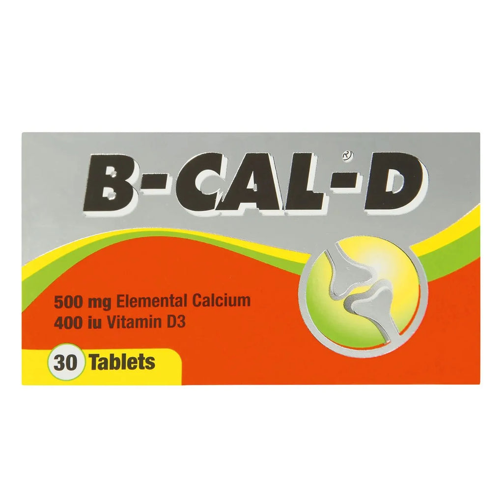 B-CAL-D Swallow Tablets 30’s, a potent combination of calcium (500 mg) and vitamin D3 (1000 IU) designed to support bone health and help prevent osteoporosis. Expertly formulated to address common concerns like brittle bones, muscle aches, and poor nutrient absorption, this daily supplement delivers essential nutrients your body needs in a convenient swallow tablet—promoting stronger bones and greater peace of mind.