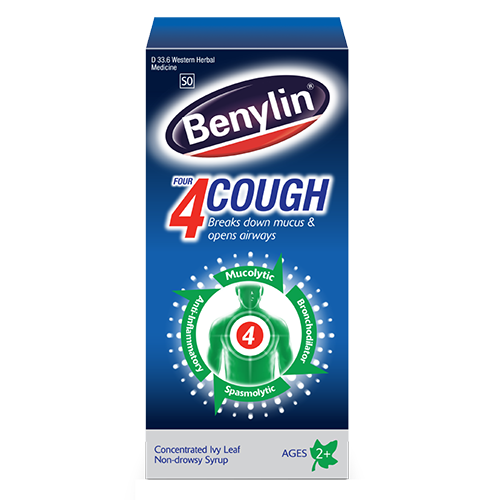 Benylin 4 Cough Non-Drowsy Syrup 100ml is formulated to relieve coughs and congestion without causing drowsiness. It contains active ingredients such as guaifenesin and dextromethorphan, which help loosen mucus and suppress coughing.