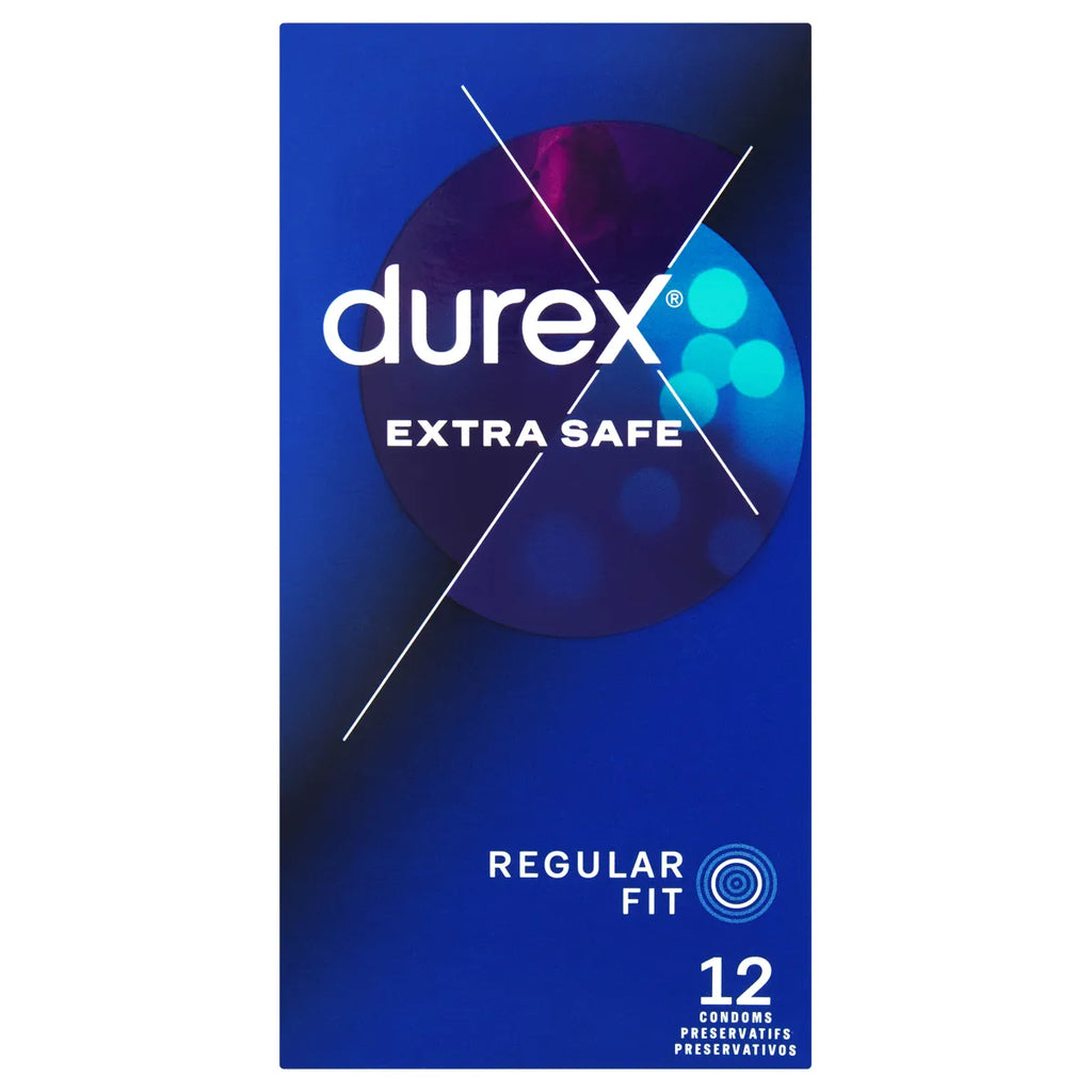 Durex Condoms 12's Extra Safe are a reliable and trusted product from the Durex brand, specifically designed for those who prioritize maximum protection during sexual activity. As the name suggests, these condoms are marketed as being "extra safe," likely due to their thicker material and reinforced design. Durex is a globally recognized brand known for its high-quality condoms, and this variant is no exception.