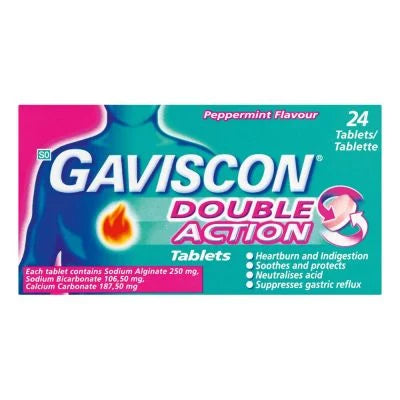 Gaviscon Plus Peppermint 24 Tablets is a firm favourite for helping to relieve and treat the symptoms of gastric reflux. It works by neutralising acid to stop and soothe acid regurgitation, heartburn and indigestion.