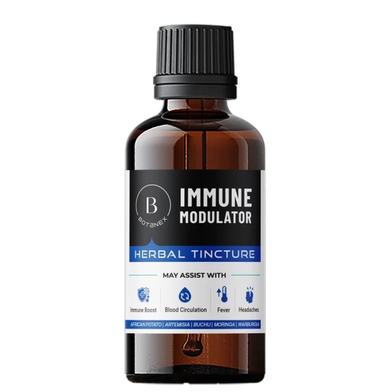 Immune Modulator Used as an immune modulator, anti-inflammatory, and to boost energy. Can also promote blood circulation and heart health, and treat fever, headaches, and urinary tract infections. Both African potato and Moringa are also potent antioxidants.