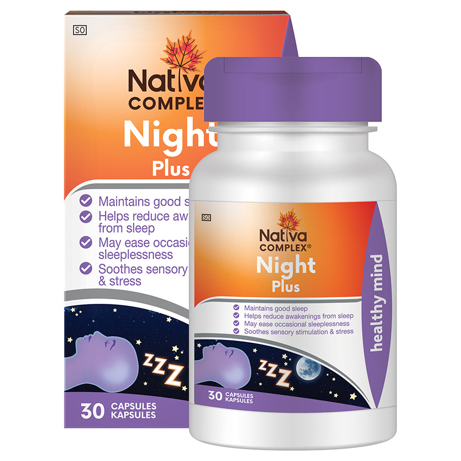 Nativa Complex Night Plus 30 Capsules is a supplement with ingredients that can assist the body to cope with restlessness, nervousness and the disturbance of sleep patterns. It encourages relaxation and reduces mild anxiety.