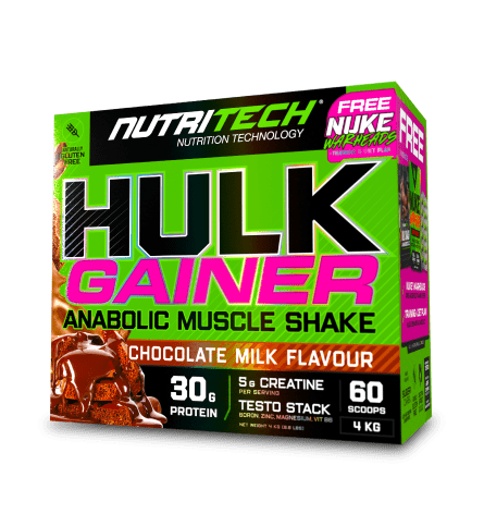 NutriTech® Hulk Gainer is a high-calorie weight gain supplement designed to help athletes and fitness enthusiasts bulk up and build muscle mass. With a blend of fast and slow-digesting proteins, complex carbohydrates, and healthy fats, Hulk Gainer provides the nutrients your body needs to support muscle growth and recovery.