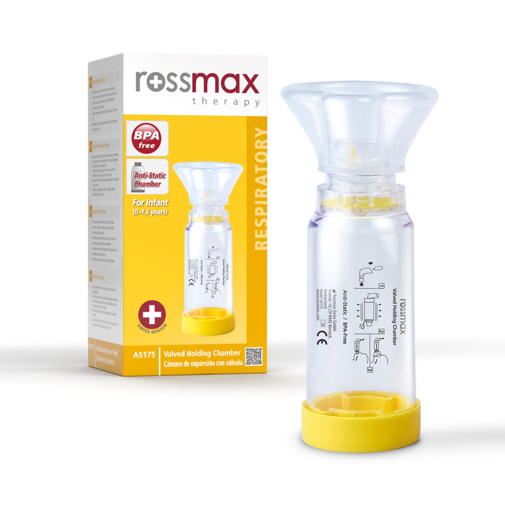 High efficiency one way valve for easy inhalation and exhalation
Universal Backpiece, can be used with all commonly prescribed Metered Dose Inhalers
Anti-static spacer improves the delivery of MDI by inhibiting the adherence of drug to spacer wall
Soft and flexible silicone mask provides comfortable touch and reliable seal
Portable design &amp; easy holding