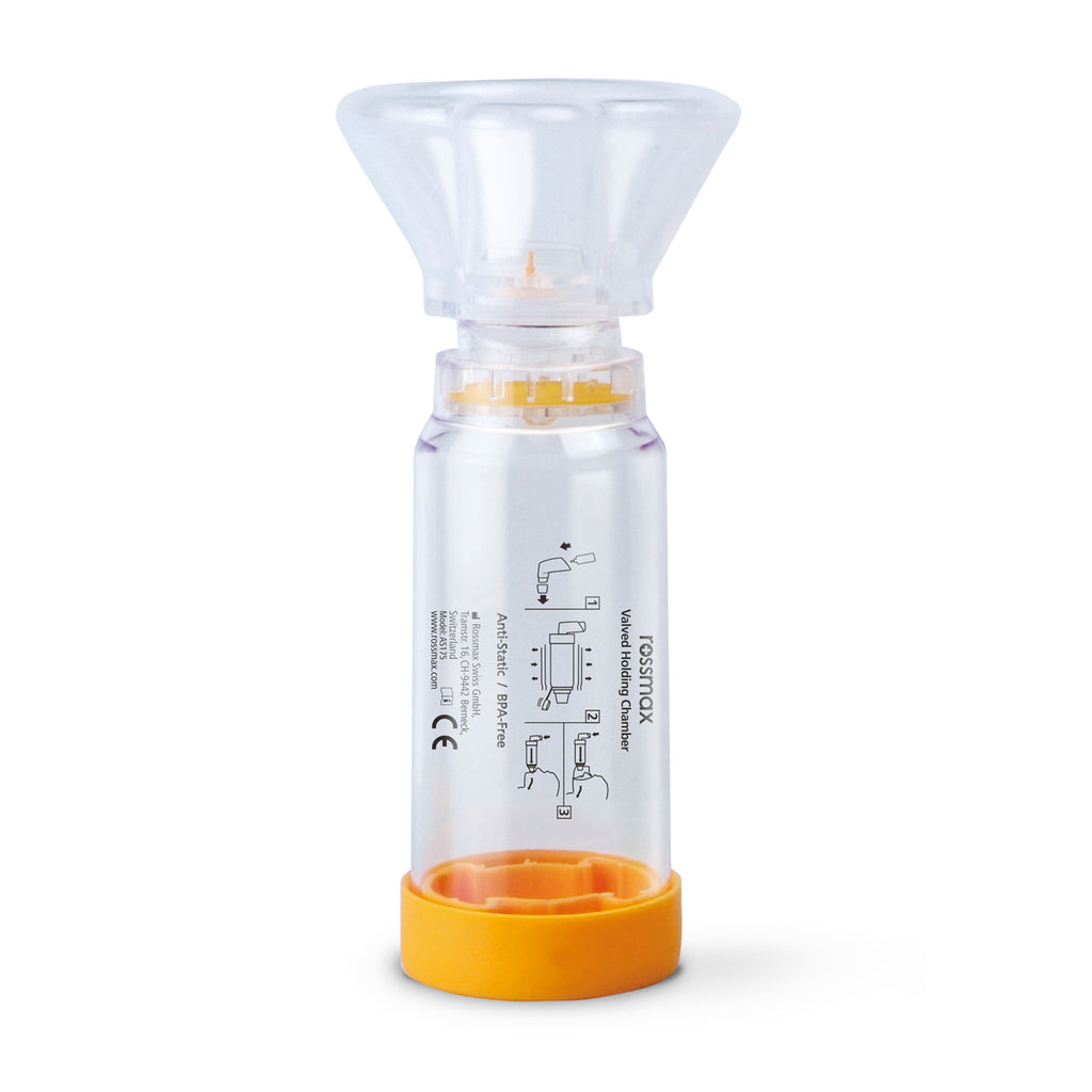 High efficiency one way valve for easy inhalation and exhalation
Universal Backpiece, can be used with all commonly prescribed Metered Dose Inhalers
Anti-static spacer improves the delivery of MDI by inhibiting the adherence of drug to spacer wall
Soft and flexible silicone mask provides comfortable touch and reliable seal
Portable design &amp; easy holding