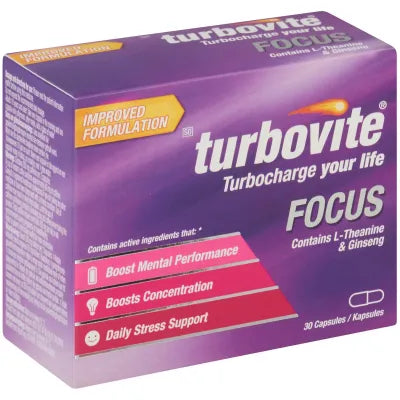 Turbovite Focus is the ultimate game changer when it comes to optimising the mental performance. This powerful supplement is formulated with L-Theanine and Ginseng to boost mental acuity and concentration while offering daily stress support.