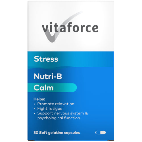 Vitaforce Nutri-B Calm 30 Capsules is specially formulated with B-complex vitamins and L-theanine to help restore clam and improve focus during times of stress.