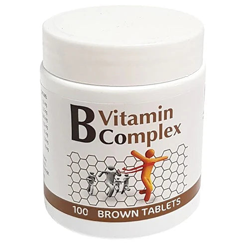 Vitamin B Complex 100s Support your daily energy, nervous system health, and overall wellbeing with Vitamin B Complex 100s. This high-strength supplement combines all essential B vitamins in one convenient formula to help reduce fatigue, improve metabolism, and promote healthy brain and heart function. Ideal for individuals with busy lifestyles, low energy, or increased nutritional demands.