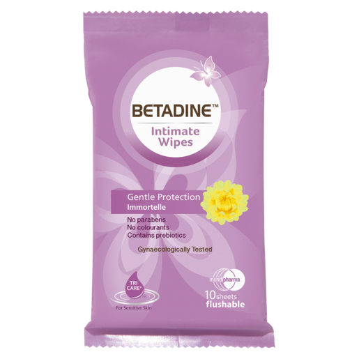 BETADINE Intimate Wipes Purple are designed for women as part of their daily intimate hygiene routine anytime and anywhere. Provides protection and soothes irritating discomfort while gently cleansing your intimate area.