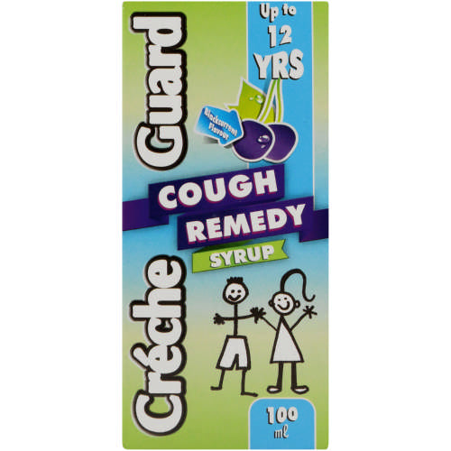 Creche Guard Cough Remedy is a gentle, effective herbal cough syrup designed to relieve both wet and dry coughs in children aged 1 to 12. Formulated with ivy leaf extract (Hedera helix), it helps soothe sore throats and ease respiratory discomfort associated with colds. Its pleasant blackcurrant flavor makes it easy for children to take, providing natural relief without alcohol or caffeine.