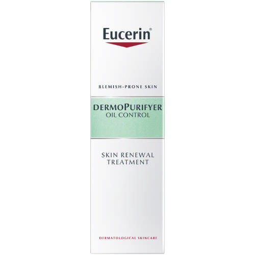 Eucerin DermoPurifyer Mattifying Fluid effectively counteracts pimples and blackheads and helps to control demanding blemishes and acne-prone skin in the long term. The mattifying fluid contains Salicylic Acid: both antibacterial and comedolytic, this helps to reduce blemishes and prevent them from re-appearing. Mattifying particles: provide an 8h anti-shine effect without clogging the pores Skin is noticeably clearer and the long-lasting matt effect improves the complexion.