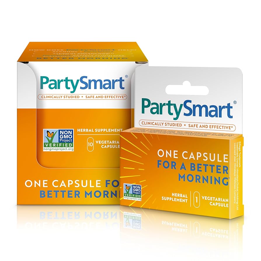 PartySmart 1s is a trusted herbal supplement designed to support your liver and help your body process alcohol efficiently. Whether it’s a night out, celebration, or special event, this single-capsule solution helps reduce hangover symptoms like headaches, fatigue, and nausea, allowing you to wake up refreshed and ready for the day.