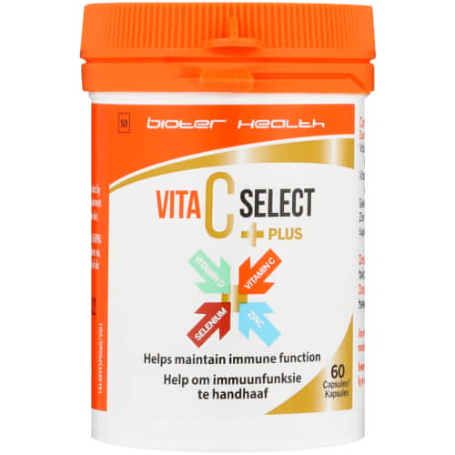 Bioter Health Vita C Select Plus 60 Capsules with vitamin D, Selenium, Zinc, vitamin C and Calcium is a supportive supplement that helps maintain immune function.