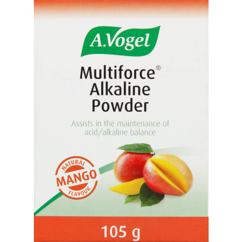A.Vogel Multiforce Alkaline Powder Mango 105g comes with a delicious flavour and helps to maintain the body’s acid/alkaline balance, which, in turn, helps with general well-being.
