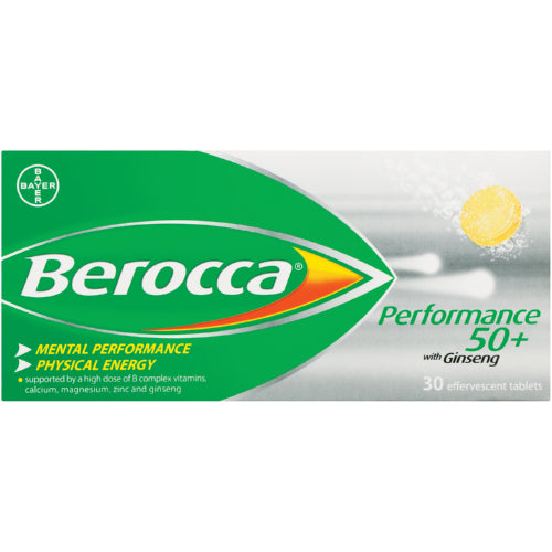 Berocca Performance 50+ Tabs 30s it’s designed for active, health conscious people to help them make the most of life and take on fresh challenges