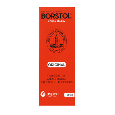 Borstol Cough Remedy 50ml provides fast and effective relief for persistent coughs, throat irritation, and hoarseness caused by colds, flu, or respiratory infections. This trusted remedy combines traditional herbal ingredients with modern formulation techniques, ensuring maximum comfort and ease during recovery. Ideal for individuals seeking a natural solution to relieve cough and improve respiratory health.