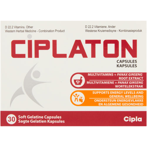 Ciplaton Energy Everyday 30 Softgel Capsules contains a powerful combination of panax ginseng, lecithin, rutin, minerals and vitamins to help restore your energy reserves and keep you going.