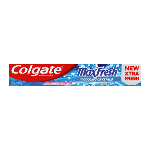 Colgate MaxFresh Toothpaste Cool Mint 75ml It helps freshen up your breath, while fighting cavities and whitening teeth.
