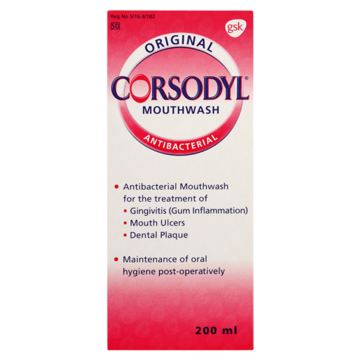 Corsodyl original 200ml For the treatment on gingivitis,mouth ulcers and Dental plaque