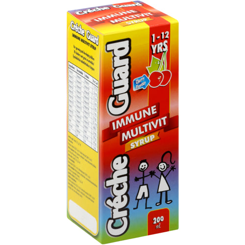Creche Guard multivitamin and immune syrup 200ml may support the immune system. Vitamin B1 supports brain function. Vitamin B2 supports the production of energy. Vitamin B3 supports energy production and the regulation of blood sugar.
