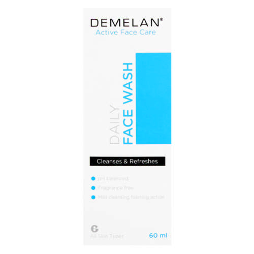 Demelan Daily Face Wash 60ml cleanses and refreshes your skin leaving it clean and clear for sensitive skin and daily use