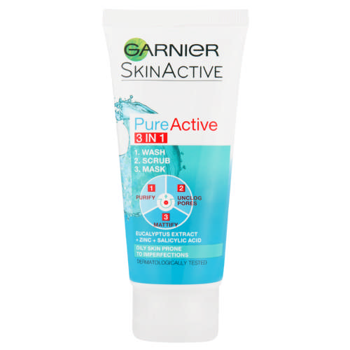 Garnier Pureactive 3in1 clay 50ml ideal for those with oily skin prone to imperfections, visible pores and shine