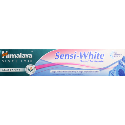Himalaya Sensi white cleans and whitens teeth with natural herbal extracts, leaving your smile whiter and fresher with each use. Does not contain bleach or parabens.