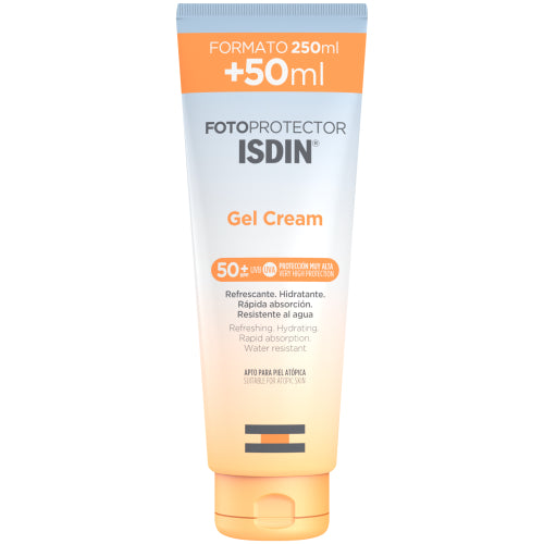 ISDIN Gel Cream is an all-terrain sunscreen that hydrates like a cream and absorbs rapidly like a gel. It provides a pleasant, refreshing feeling, leaving a silky, shine-free finish. Suitable for the whole family.