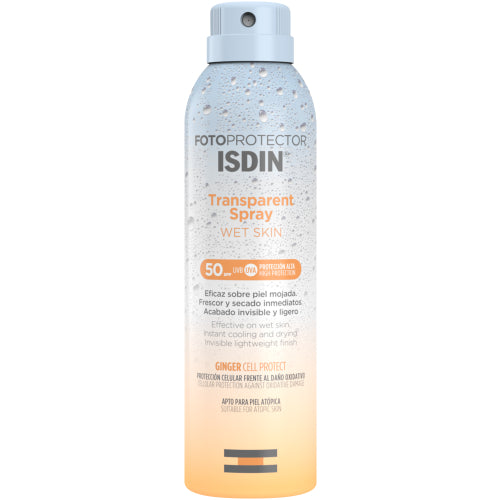 ISDIN Transparent Spray is a water-resistant and hydrating sunscreen in a spray format that is suitable for all skin types. This moisturising formula provides high UV protection and has a liquid texture which makes it easy to spread without leaving an oily residue. It is rapidly absorbed and provides comfort to the skin.