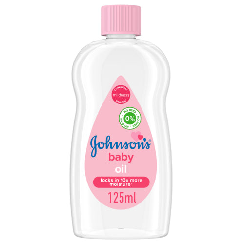 Johnson's® Baby Oil 125ml is expertly formulated to lock in up to 10 times more moisture on wet skin than lotion on dry skin, providing lasting hydration and protection against dryness. Its clinically proven mildness makes it ideal for baby massage, leaving skin soft, smooth, and nourished. Trusted by parents for over 125 years, this hypoallergenic oil is suitable for both babies and adults, offering gentle care for the whole family.