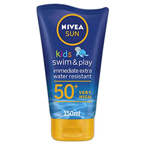Nivea Sun Kids SPF50+ Swim and Play Lotion 150ml bring your little one's delicate skin maximum protection from harmful UVA & UVB rays. Made with dexpanthenol so your child can stay protected in the water for longer.