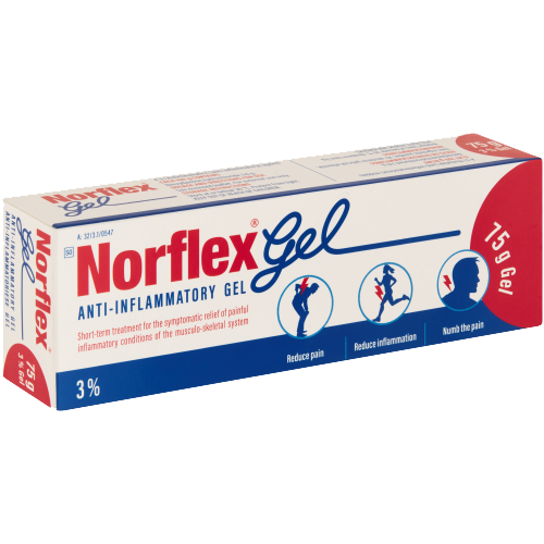 Norflex Gel Provides relief from strains and pains, muscle injuries tendon injuries ,ligament injuries