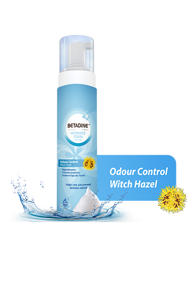 Betadine Feminine Foam Wash Odour Control is exclusively designed to help support relief from undesirable feminine odors while supporting the natural pH and flora.  Its specially-designed TRI-CARE formulation with prebiotics is now enriched with natural Witch Hazel extracts. It provides advanced deodorising effect to keep unwanted odors at bay.