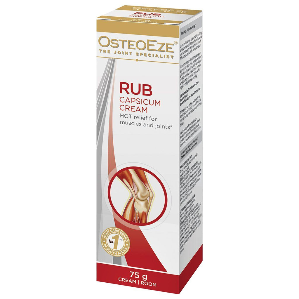 OsteoEze Rub 75g Capsicum cream for hot relief of muscles and joints.