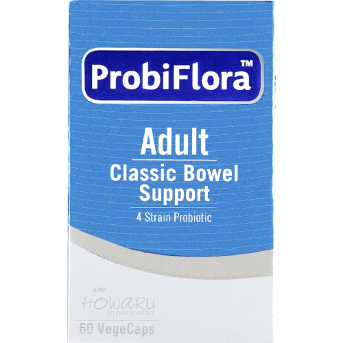 ProbiFlora Adult 4 Strain Probiotic 60 VegeCaps is specially formulated with 4 common probiotic strains to help with overall intestinal health and support the functioning of the bowels.