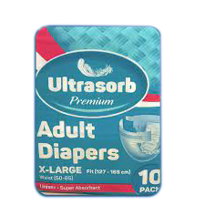 Ultrasorb Premium is a complete range of all-in-one diapers for moderate to heavy incontinence designed to provide optimal leakage security for highly demanding situations. Our Premium range offers the full top-end quality and top-of-the-line functionality.