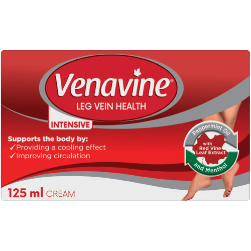 Venavine cream improves blood circulation and offers a cooling effect for tired, painful and swollen legs.